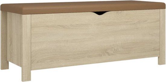vidaXL Opbergbox met kussen 105x40x45cm hout sonoma eikenkleur