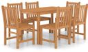 vidaXL 7-delige tuinset 120x70 cm massief teakhout