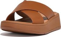 FitFlop Dames sandalen F-Mode Leather Flatform Cross Slides FW5