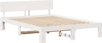 vidaXL Bedframe met hoofdeinde Wit 140 x 200 cm Massief grenenhout