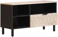 vidaXL TV Kast Witte Was Afwerking 80 x 33 x 46 cm Massief Mango Hout