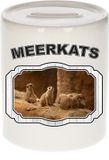 Bellatio Decorations Bol Dierenliefhebber Stokstaartje Spaarpot 9 cm - Keramiek - Unisex