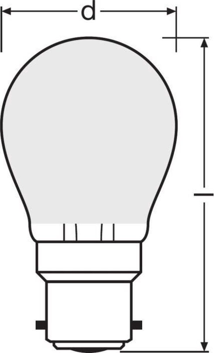 Osram LED-lamp Bolvormig variabel matglas - 4W equivalent 40W B22 - Warm wit