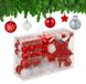 Relaxdays set de 101 boules de Noël, plastique, incassable, décoration de sapin de Noël avec boules de sapin et étoile de sapin, rouge/blanc