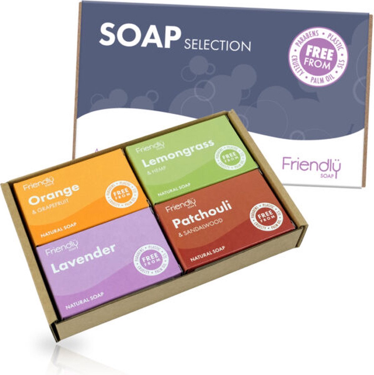 Friendly Soap | Zeepselectie | 4 stuks | natuurlijke zeep | zeepjes selectie | vegan | soap selection