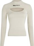 Karl Lagerfeld A4w18013 Trui Met Hoge Hals Beige XS Vrouw