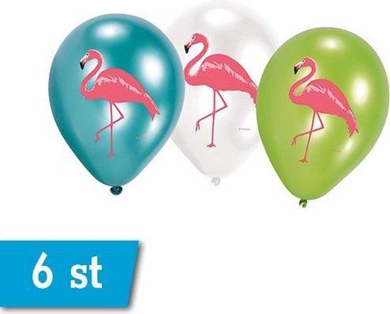 Amscan Flamingo Paradise Balloons - 6 Pack - 27.5cm