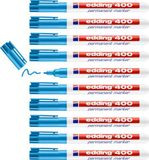 edding 400 permanent marker - lichtblauw - 10 stiften - ronde punt 1 mm