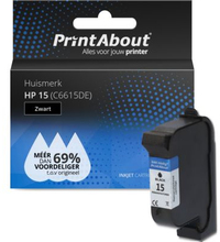 PrintAbout Huismerk HP 15 (C6615DE) Inktcartridge Zwart
