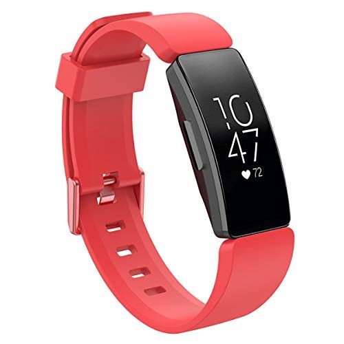 Qubix siliconen bandje met gesp - Fitbit Inspire 1 / HR/Ace 2 - Rood - Small