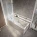 Hudson Reed Sandford Baignoire douche rectangulaire moderne - 170 x 75 cm - Pare baignoire laiton ancien - Tablier frontal