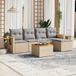 Maison Exclusive - Ensemble de jardin, 6 pièces, avec coussins, beige, en polyrotin