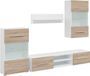 vidaXL meuble TV 5 pièces bois de particules LED chêne Sonoma