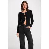 Morgan vest rib gebreid zwart