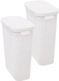 5Five Smalle Wasmand met deksel Rotan - 2x - blanc