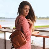 Bear Design Kim 6L Leren Rugzak Dames & Heren - Cognac