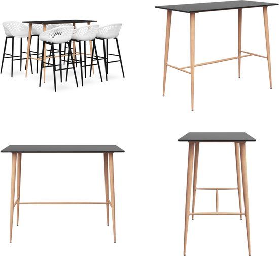 vidaXL 7-delige Barset zwart en wit