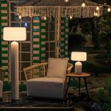 New Garden Phoebe 45 - Lampe de table rechargeable sur énergie solaire et sur batterie avec télécommande - Ø 27,8 x 40,7 cm - LED RVB + Blanc 5W incluse - IP65 - Beige