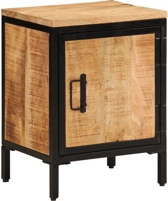 vidaXL Nachtkastje 40x30x52,5 cm massief ruw mangohout