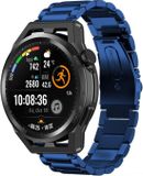 Strap-it Bracelet de montre connectée en acier - Bleu - Convient pour Huawei Watch GT Runner - 22mm
