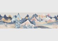 Aquarelbergen AG Design Aquarelbergen AWB 8416 Zelfklevende rand, keuken, woonkamer, meerkleurig, 500 x 13,8 cm