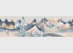 Aquarelbergen AG Design Aquarelbergen AWB 8416 Zelfklevende rand, keuken, woonkamer, meerkleurig, 500 x 13,8 cm