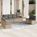 Maison Exclusive - Ensemble de jardin, 8 pièces, avec coussins, beige, en polyrotin