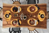 Merkloos Ovale placemats - Abstract patroon - Goud - 6 stuks