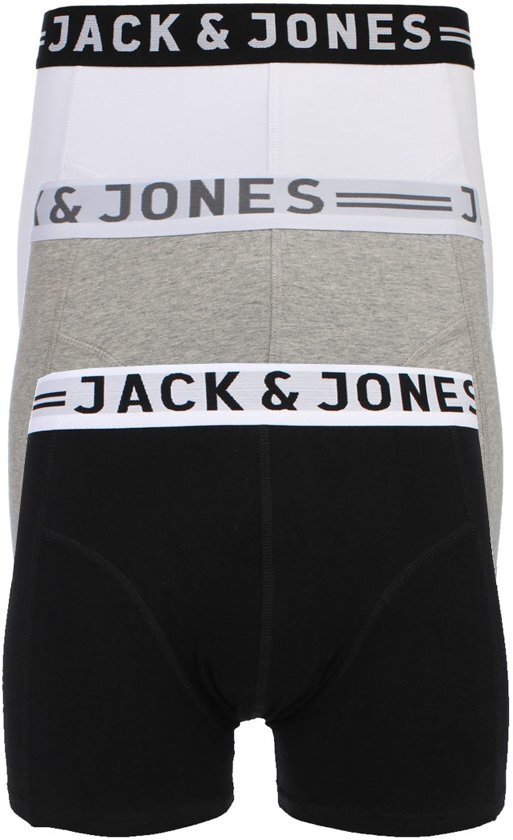 Jack & Jones boxershort set van 3 heren Wit/zwart/grijs melee