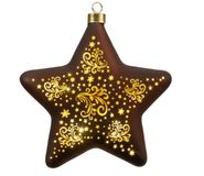 Anna's Collection Led ster glas sterren 19 cm donkerbruin/goud
