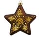 Anna's Collection Led ster glas sterren 19 cm donkerbruin/goud