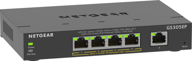 NETGEAR GS305EP - 5-Port Gigabit Ethernet PoE+ Plus Switch - Managed
