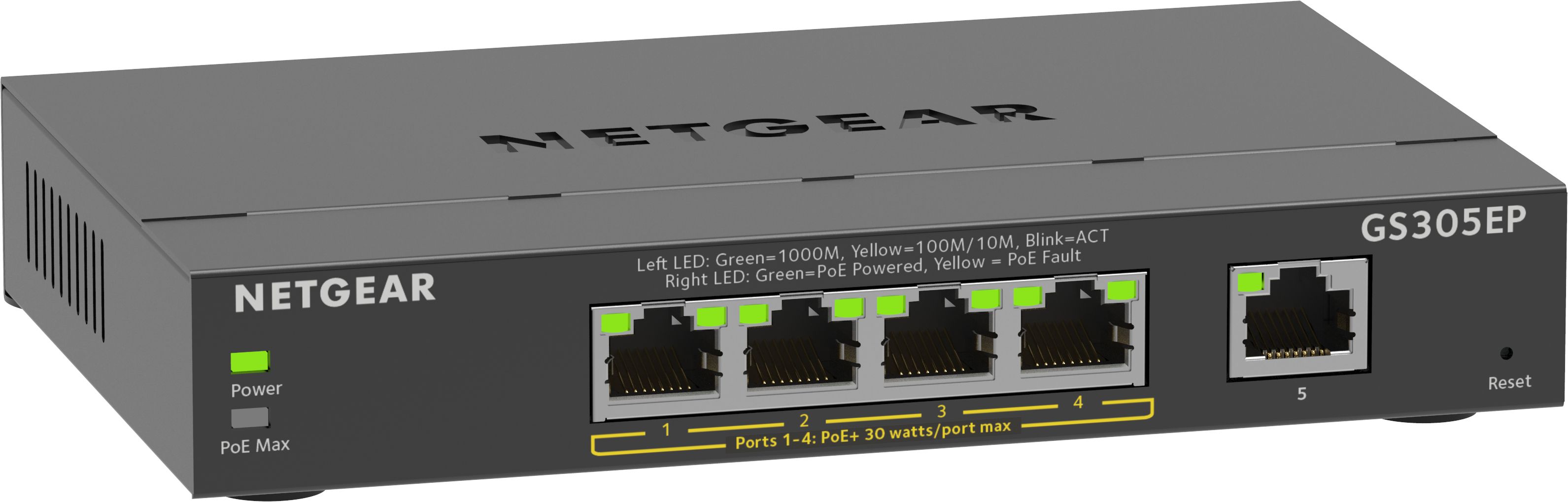 NETGEAR GS305EP - 5-Port Gigabit Ethernet PoE+ Plus Switch - Managed