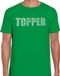 Bellatio Decorations Glitter Topper t-shirt groen met steentjes/ rhinestones voor heren - Glitter kleding/ foute party outfit XXL