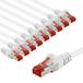 goobay 65988 CAT6 netwerkkabel in set van 10 / patchkabel afgeschermd S/FTP/CU Ethernet-kabel, PiMF, LSZH/Cat 6 kabel met 10 Gbits/wit / 10x 3 m
