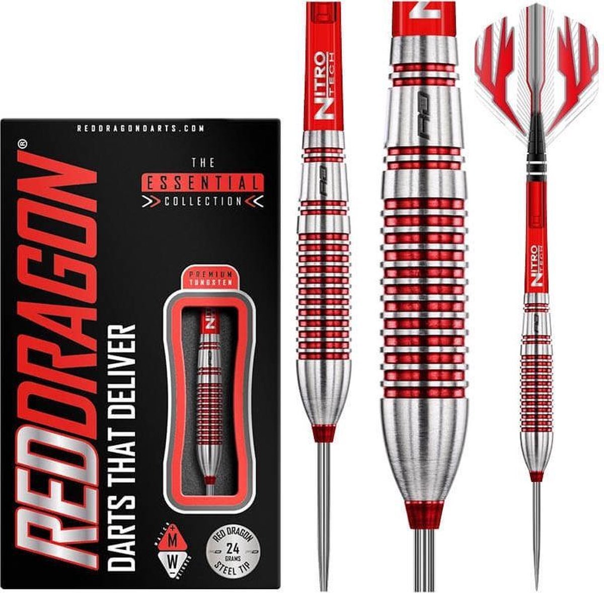 Red Dragon - Reflex: Steeltip Tungsten Dartpijlen Professioneel - 24 gram