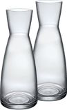 Bormioli Rocco carafe à boisson/eau ou petit vase - 2x pièces - verre - transparent - D10 cm x H25 cm - 1000 ML