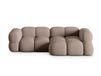 Canapé d'angle droit 3 places en tissu structurel cappuccino