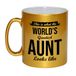 Bellatio Decorations This is what the worlds greatest aunt looks like cadeau koffiemok / theebeker - goudkleurig - 330 ml - verjaardag / bedankje