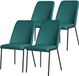ML-Design eetkamerstoelen set van 4 petrol polyester met metalen poten