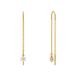 Lucardi Dames Zilveren oorhangers met plating voor dames - Oorbellen - 925 Zilver - Goudkleurig