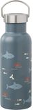 Fresk Thermosfles 500 ml - RVS Waterfles – Lekvrije Drinkfles voor Kinderen – Koude en Warme Dranken – BPA-vrij – Onbreekbaar – 2 Doppen – Thermosbeker – Drinkbeker Jongens - Blauw - Shark