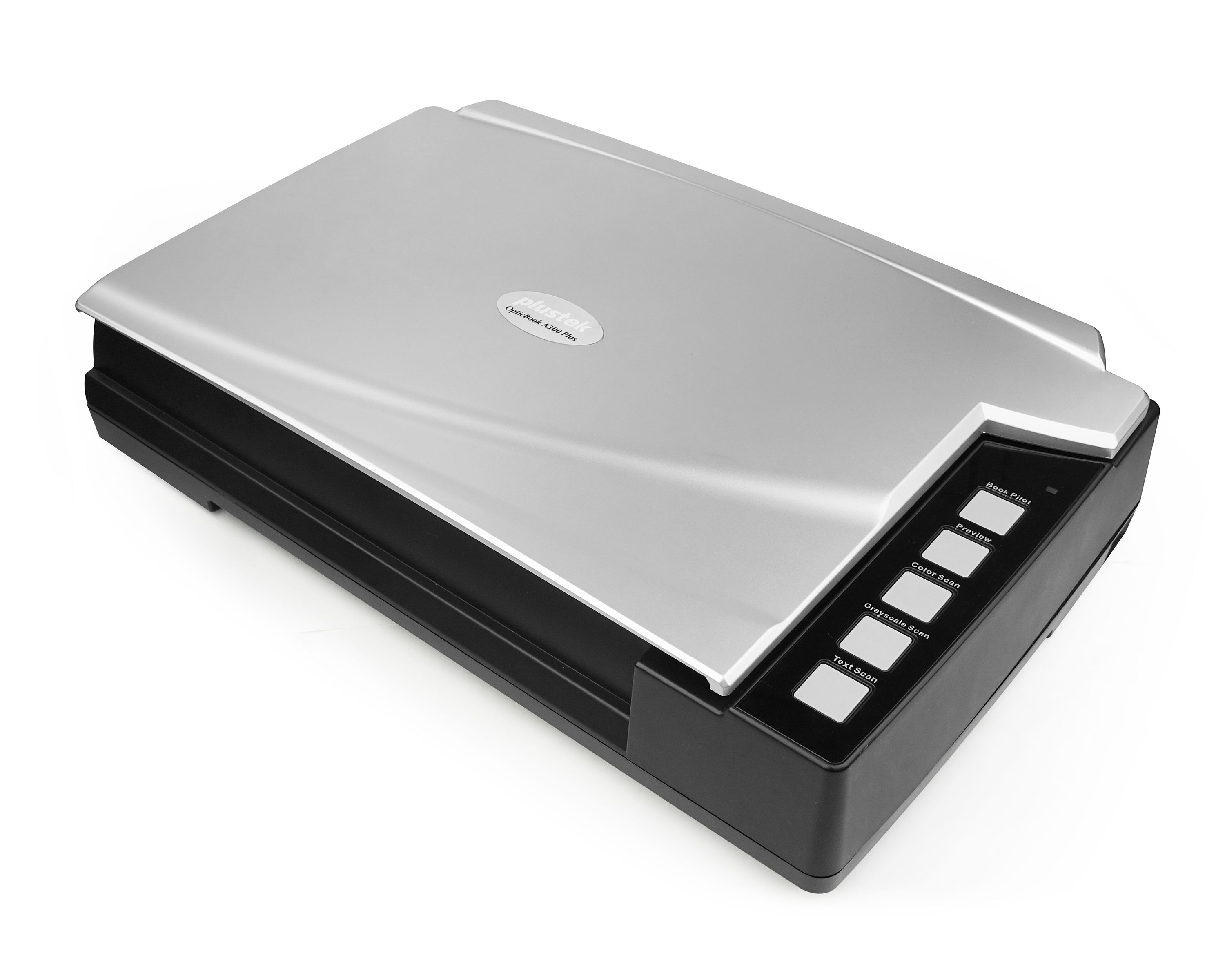 Plustek OpticBook A300 Plus - Flatbed Scanner - 600 x 600 dpi - Zwart/Zilver