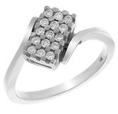Orphelia damesring 750 witgoud gerhodineerd diamant (0,25 ct) wit rond geslepen - RD-33236