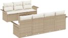 vidaXL Banc de jardin 8 pièces Beige Poly rotin