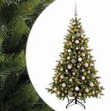 vidaXL Kunstkerstboom met kerstbal 180 cm 300 LED's Warmwit