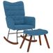 VidaXL Schommelstoel fluweel blauw