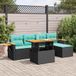 Maison Exclusive - Ensemble de meubles de jardin 6 pièces avec canapé et coussins, noir, en polyrotin