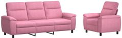 vidaXL Canapé 2 places Rose Tissu