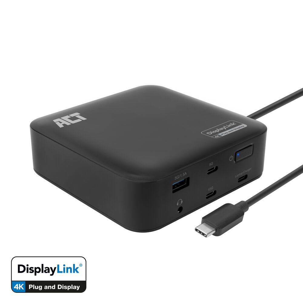 ACT USB-C Docking Station 4K - Dual HDMI - Windows & Mac - Black - AC7150